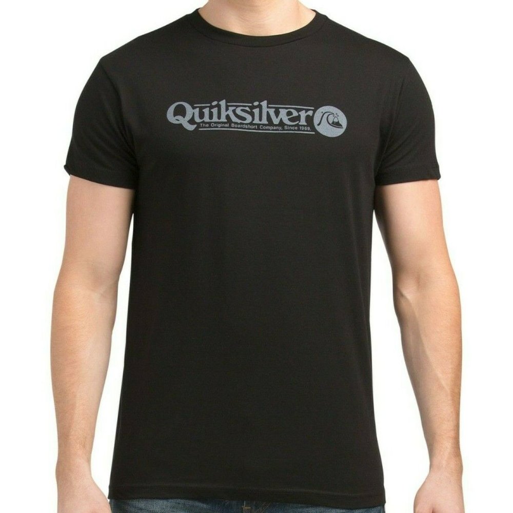 NWT QUIKSILVER AUTHENTIC MEN'S BLACK CREW NECK SHORT SLEEVE T-SHIRT SIZE M